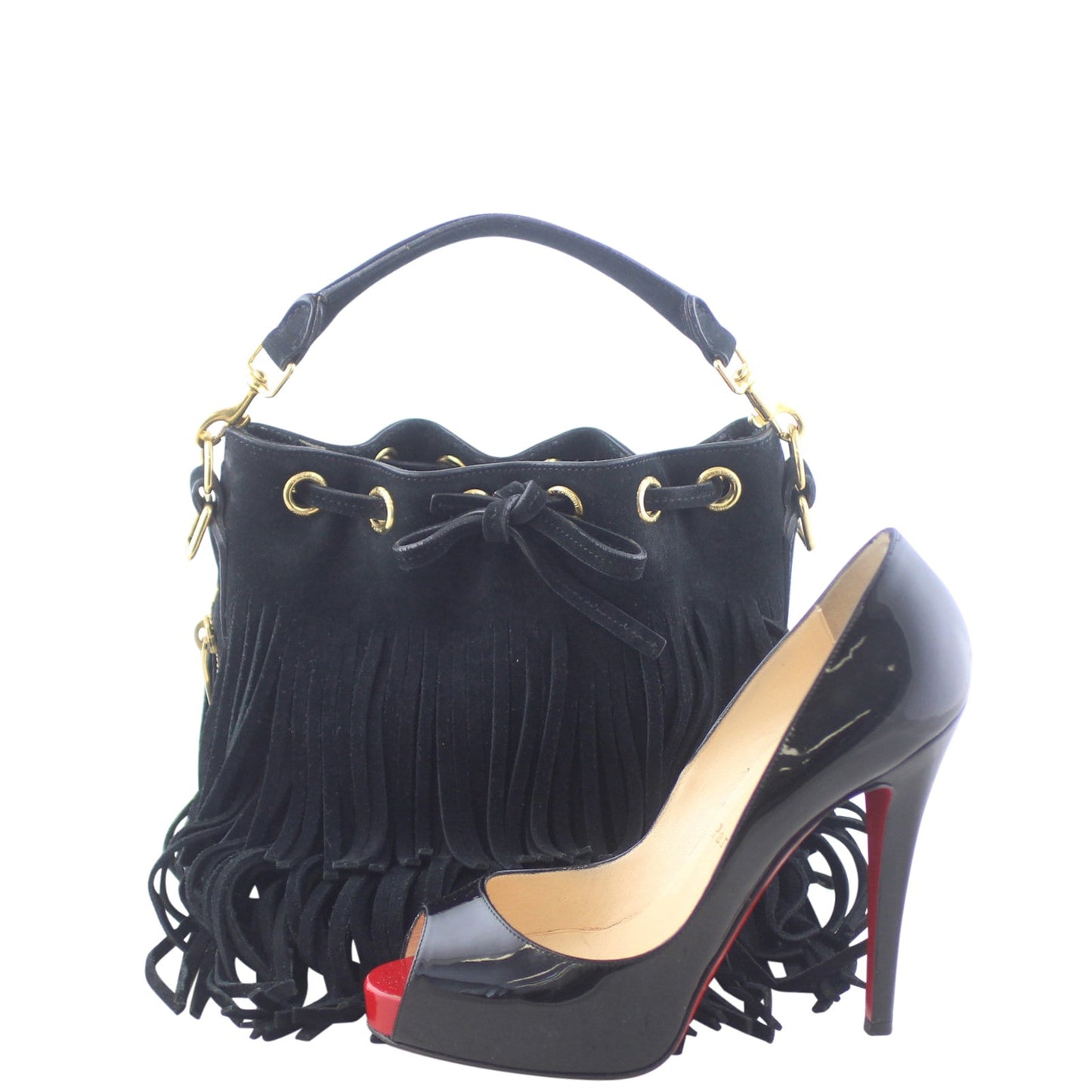 Saint Laurent Emmanuelle Fringe Bucket Bag