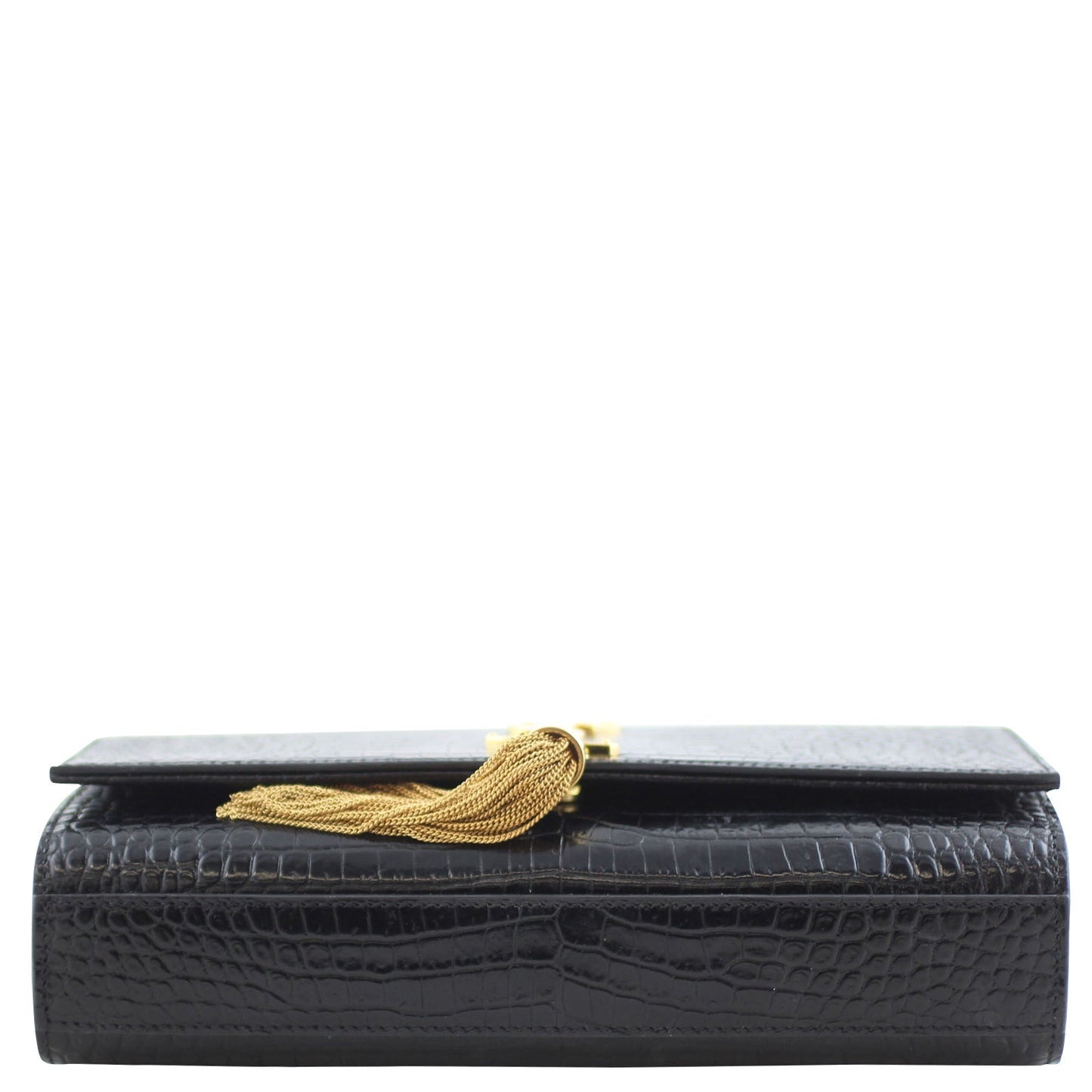 Saint Laurent Kate Medium Tassel Satchel Crocodile Embossed