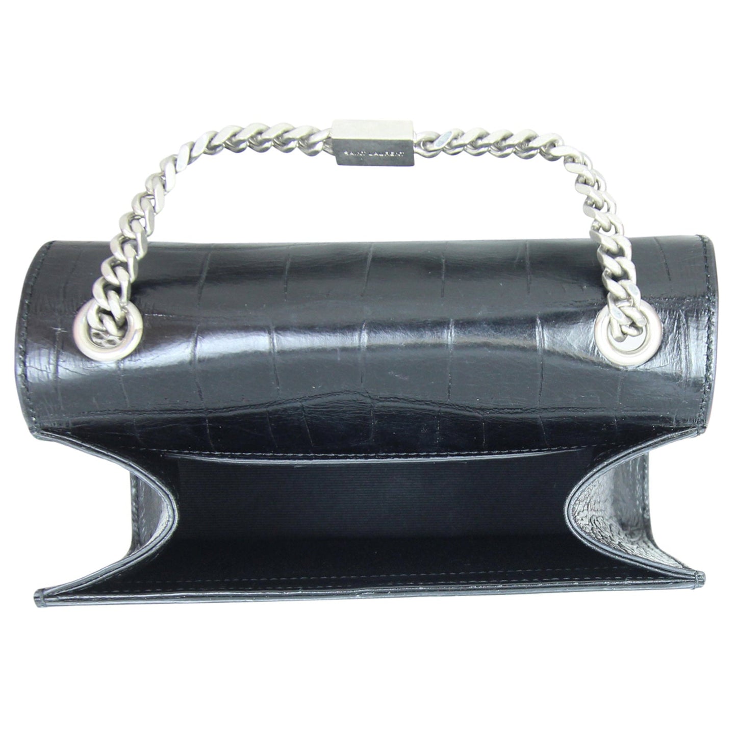 Saint Lauren Kate Tassel Satchel Crocodile Embossed Small