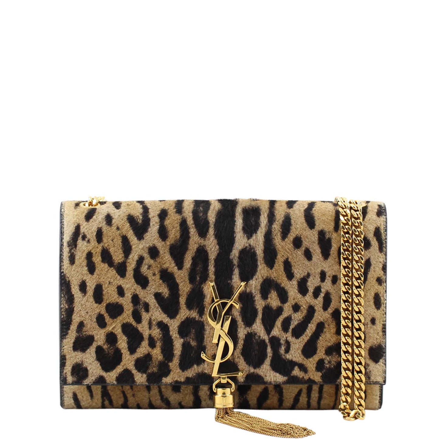 Saint Laurent Classic Medium Kate Tassel Satchel Leopard Print Calf Hair