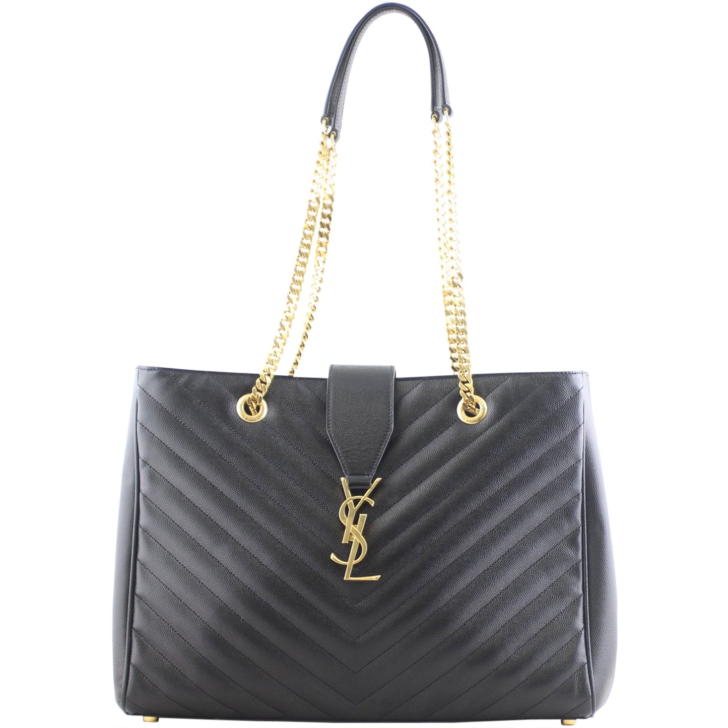 Saint Laurent Matelassé Chevron Monogram Shopping Bag