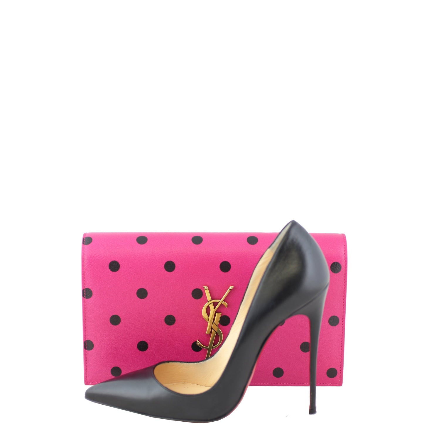 Saint Laurent Polka Dot Classic Monogram Clutch
