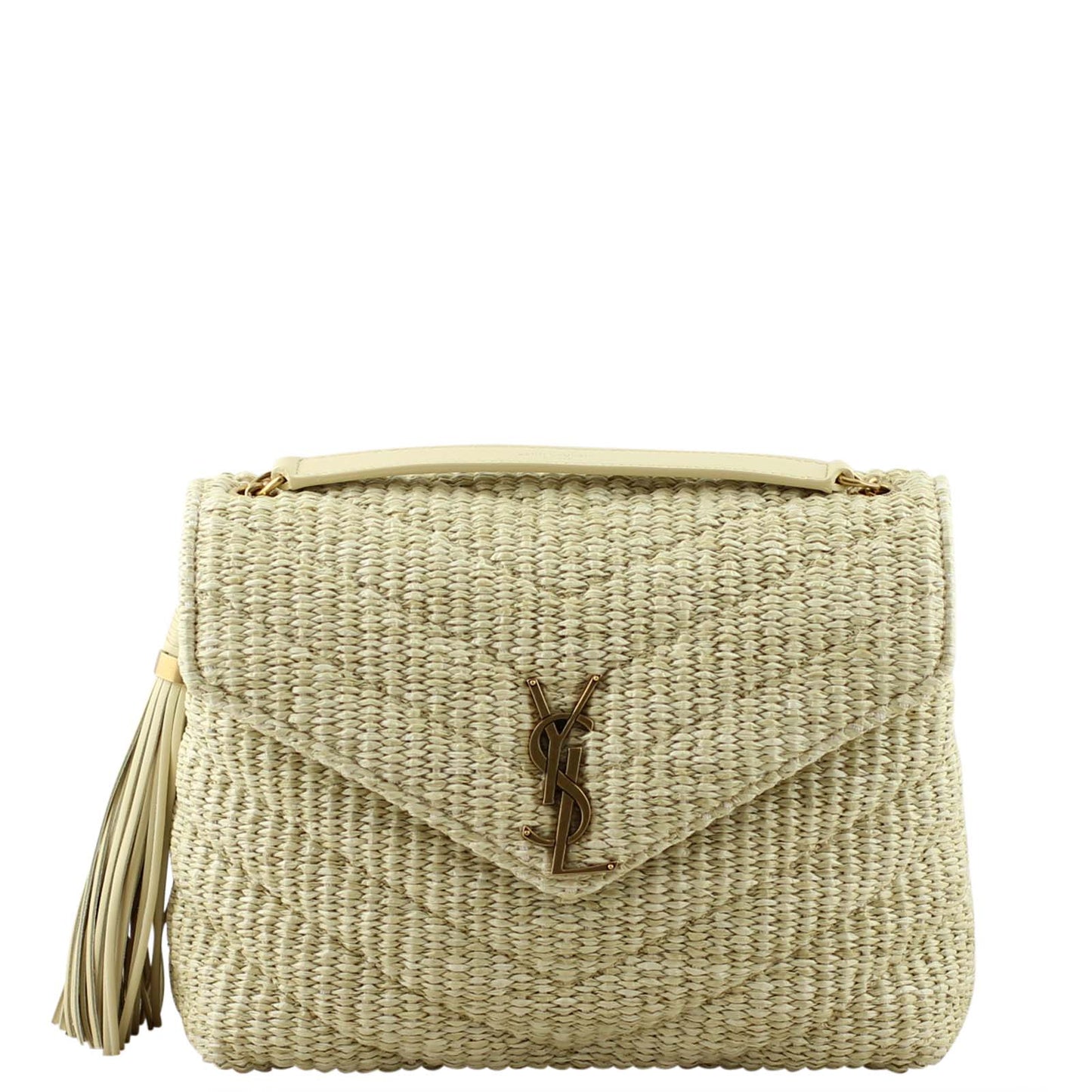 Saint Laurent Soft Raffia Shoulder Bag