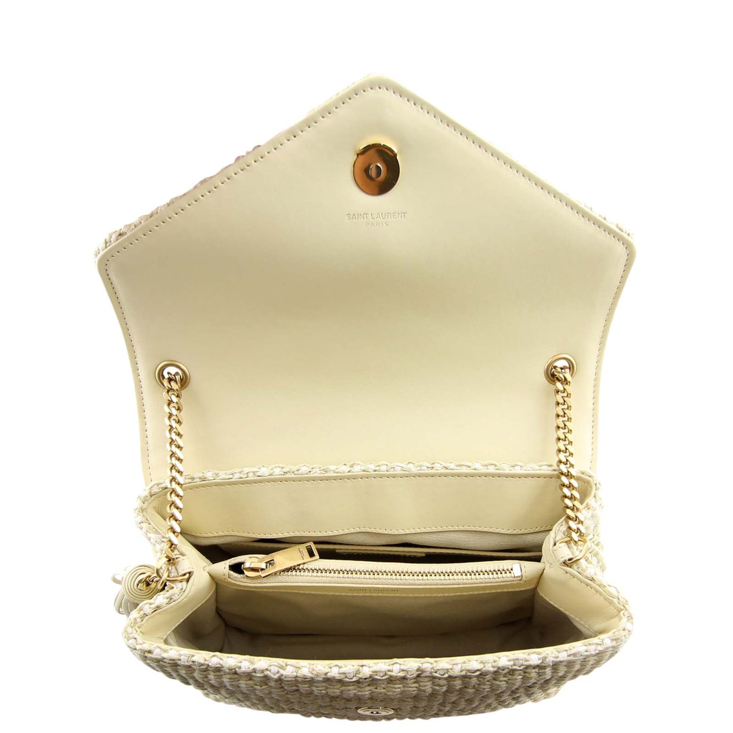 Saint Laurent Soft Raffia Shoulder Bag