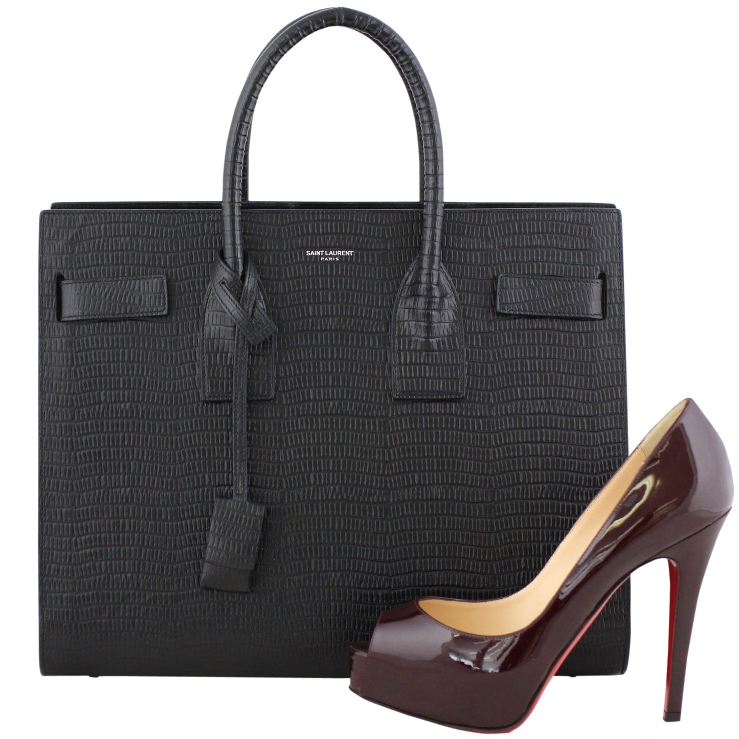 Saint Laurent Lizard Embossed Sac De Jour Small