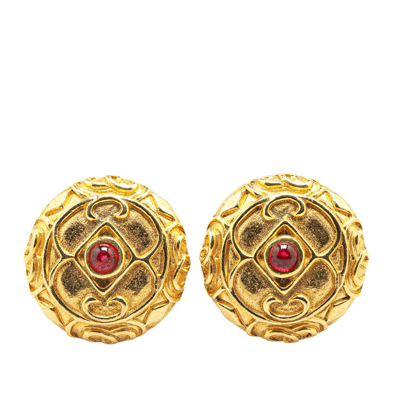 Chanel Gold Plated Color Stone   Earrings