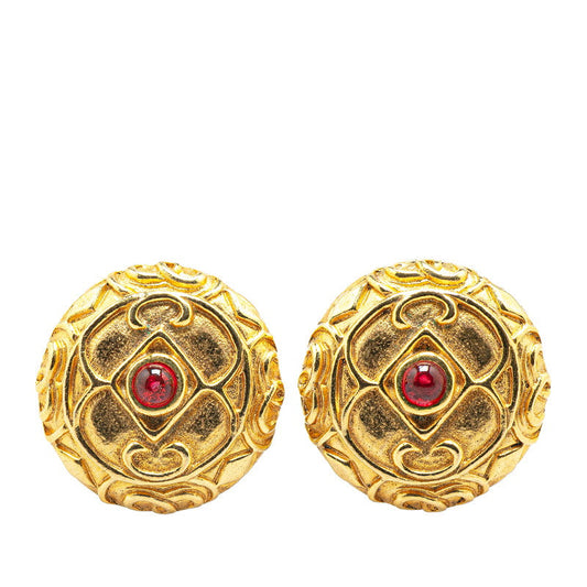 Chanel Gold Plated Color Stone   Earrings