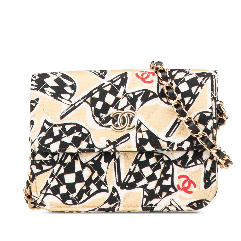 Chanel Coco Mark Matelassé Canvas Leather Mini Shoulder Bag