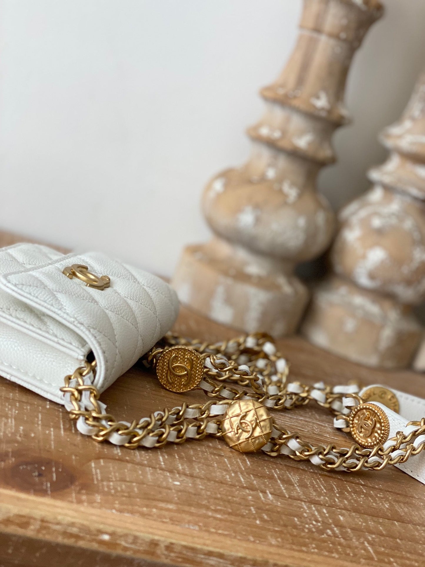 CHL Clutch With Chain White For Women Bags 4.8in/12.3cm