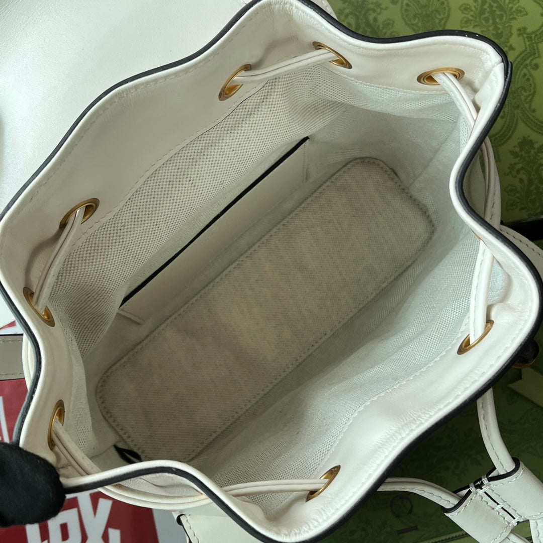 gg Bamboo Small Backpack White For Women, Women’s Bags 8in/22cm gg ‎‎702101 UZY0T 9022