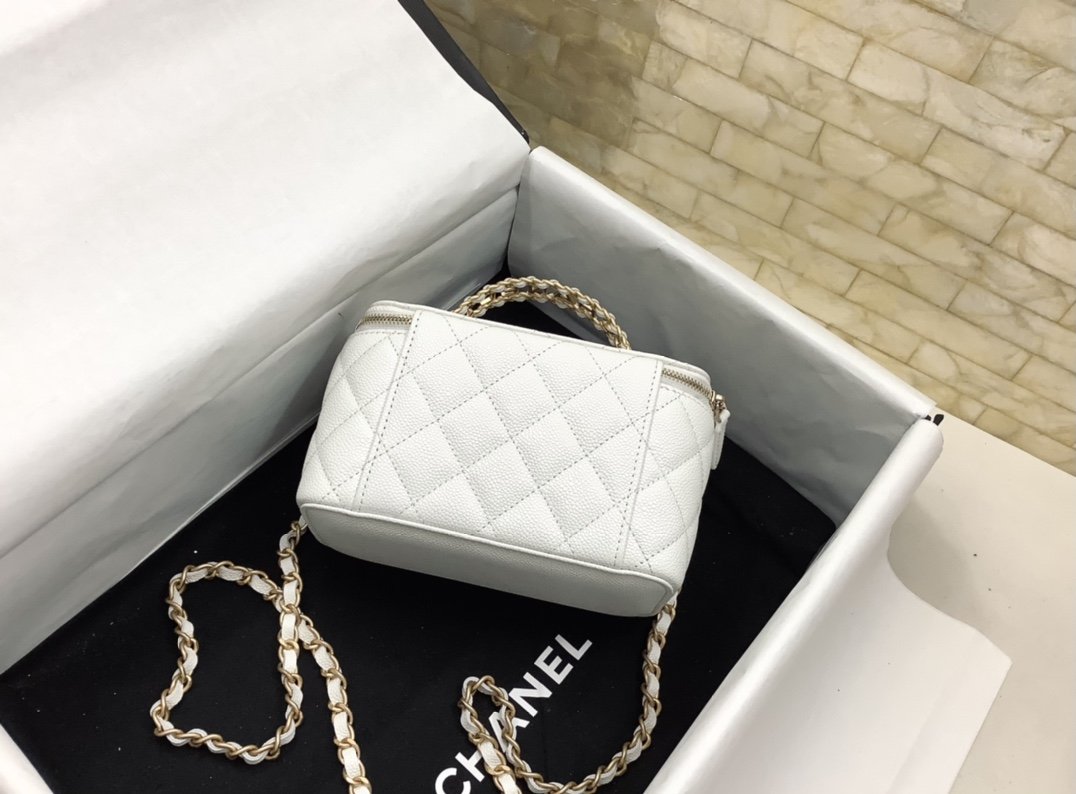 CHLSmall Vanity Case White For Women Bags 5.9in/15cm