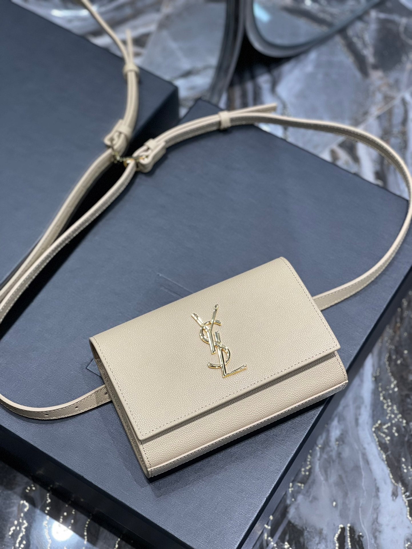 Top Quality Kate Belt Bag Grey For Women, Women’s Bags 7in/18cm YSL