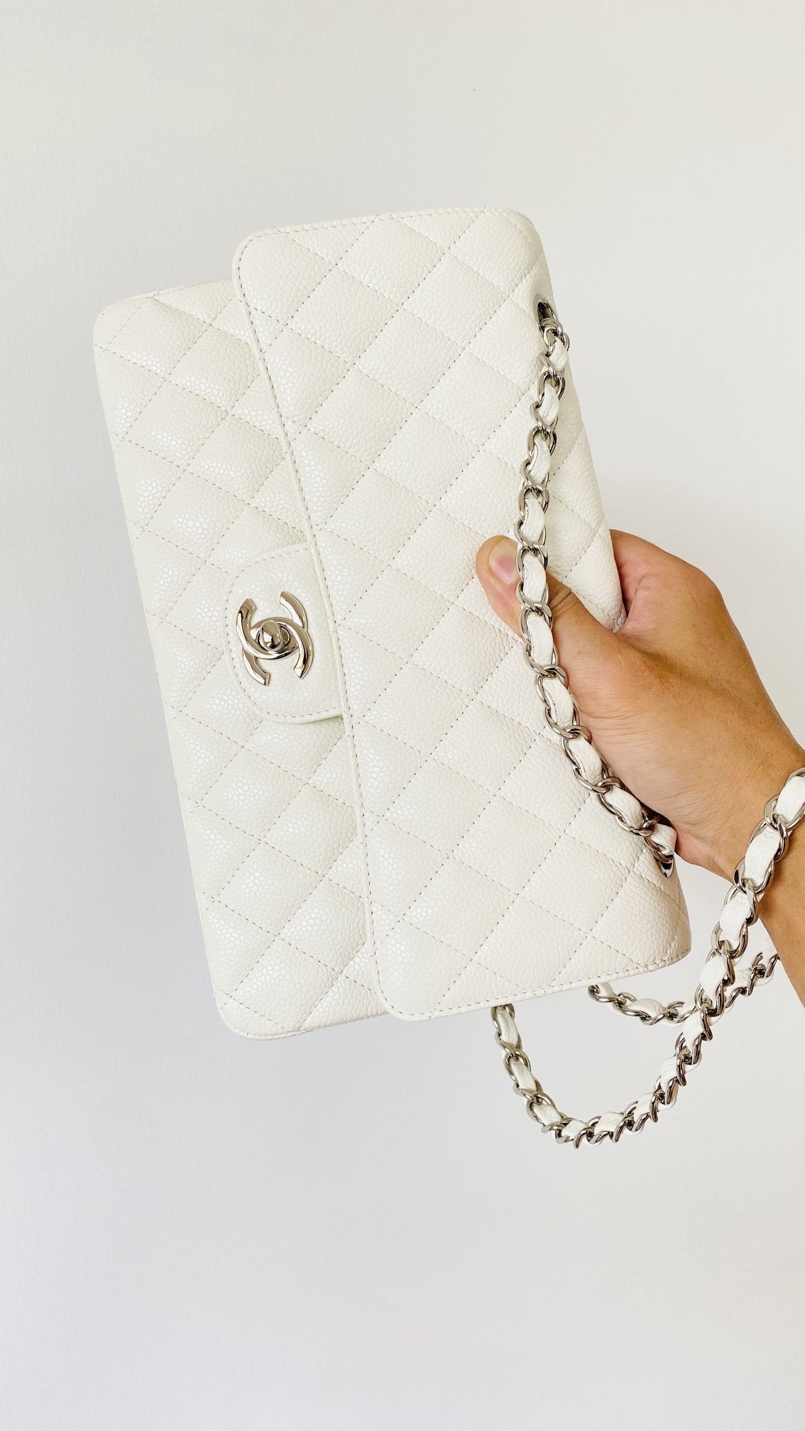 CHLSmall Classic Handbag White For Women, Women’s Bags 9.1in/23cm