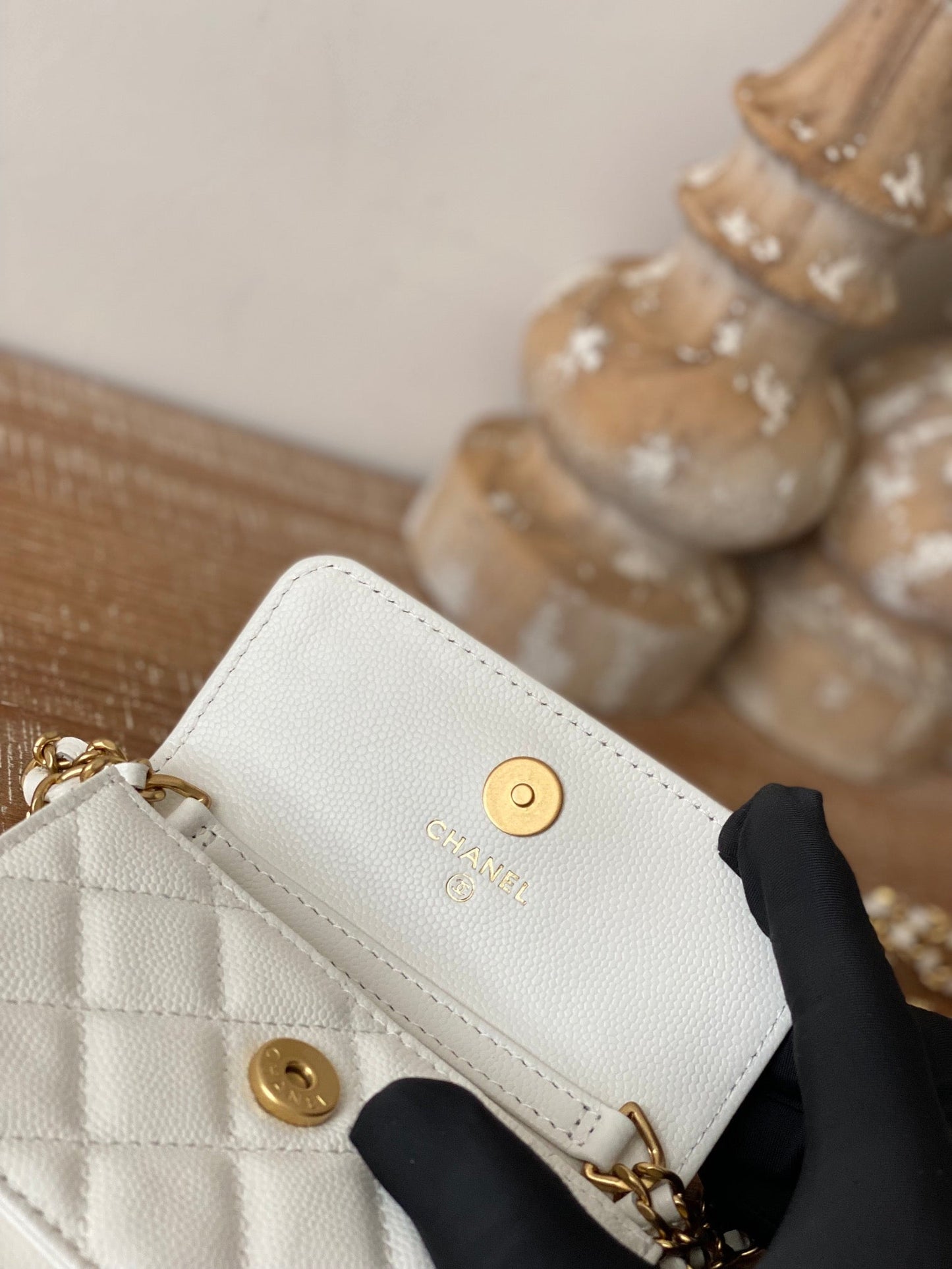 CHL Clutch With Chain White For Women Bags 4.8in/12.3cm