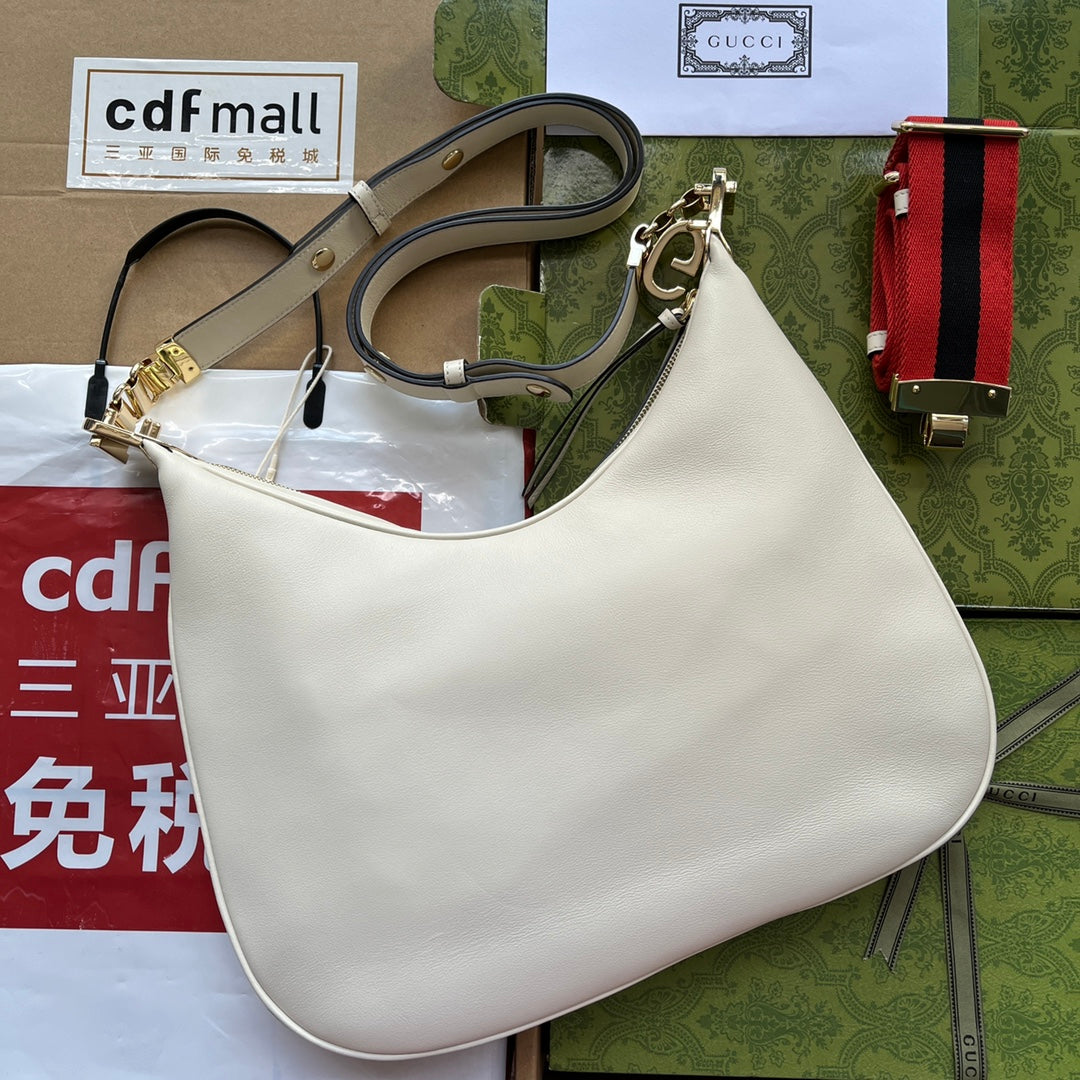 gg Atache Large Shoulder Bag White For Women, Women’s Bags 13.8in/35cm gg‎ ‎‎702823 UXWBG 9109