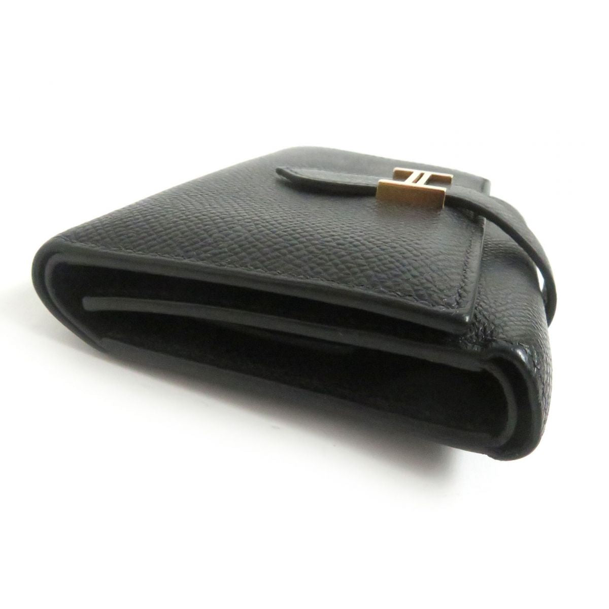HERMES Tri-fold wallet Main?FEpsom black mens  d