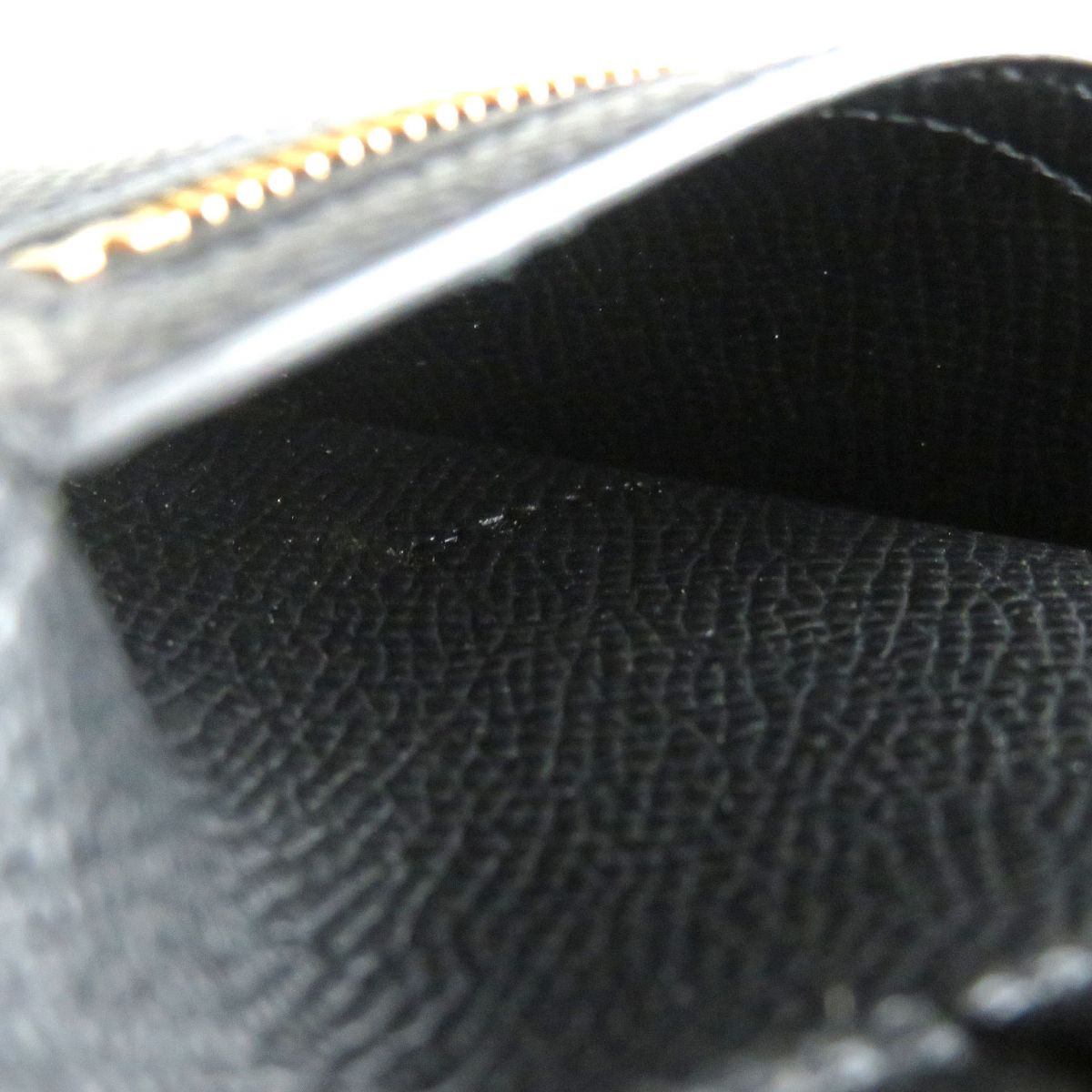HERMES Tri-fold wallet Main?FEpsom black mens  d