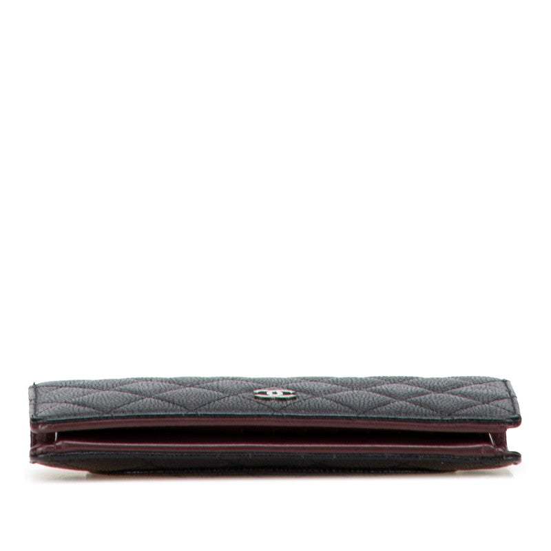 Chanel Coco Mark Matelassé Caviarskin Long Wallet