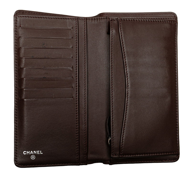 Chanel Coco Mark Matelassé Caviarskin Long Wallet