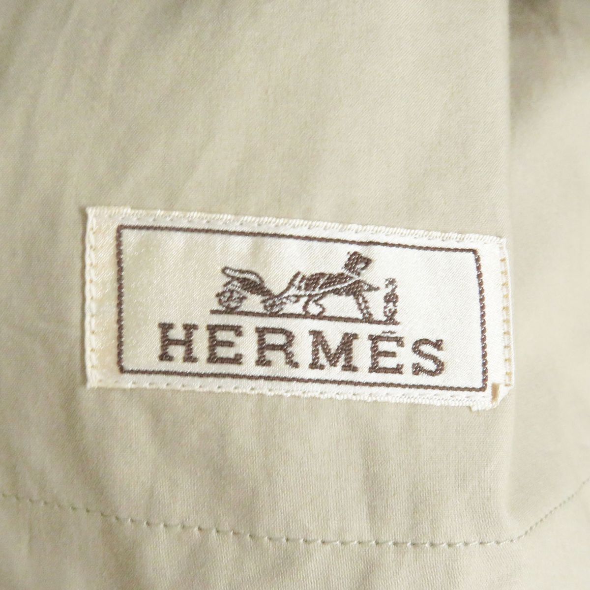 HERMES Stainless collar coat Outer: 100% wool, Lining: 100% cotton, Part: 100% sheepskin Brown type mens 44  d
