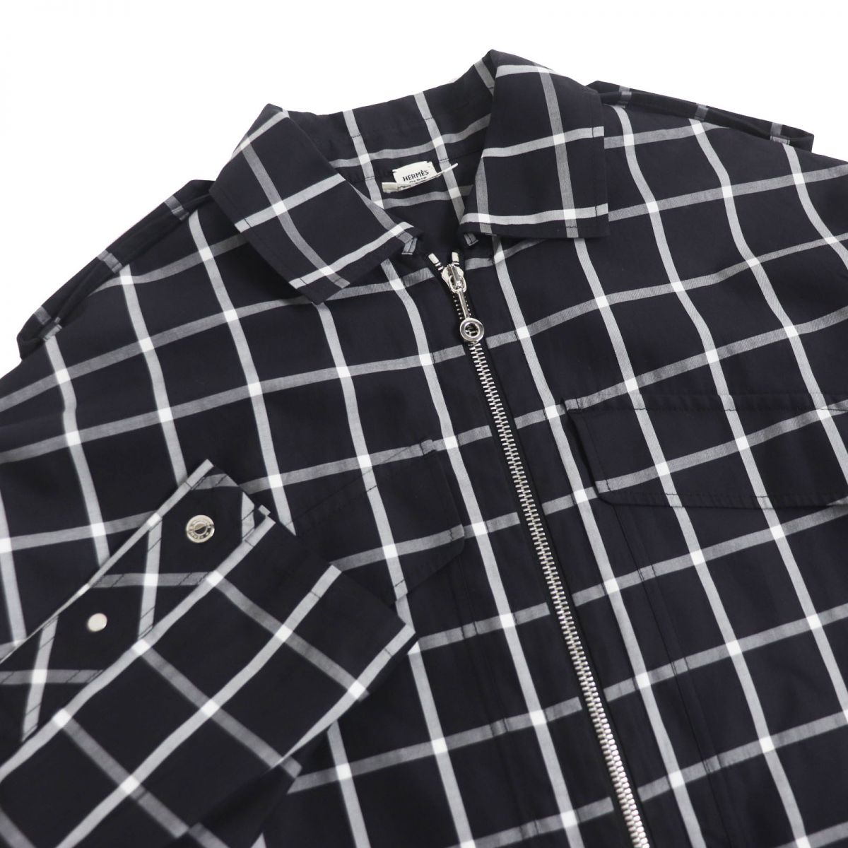 HERMES Blouson Main: 100% cotton, Part: 100% polyester black mens 36  d