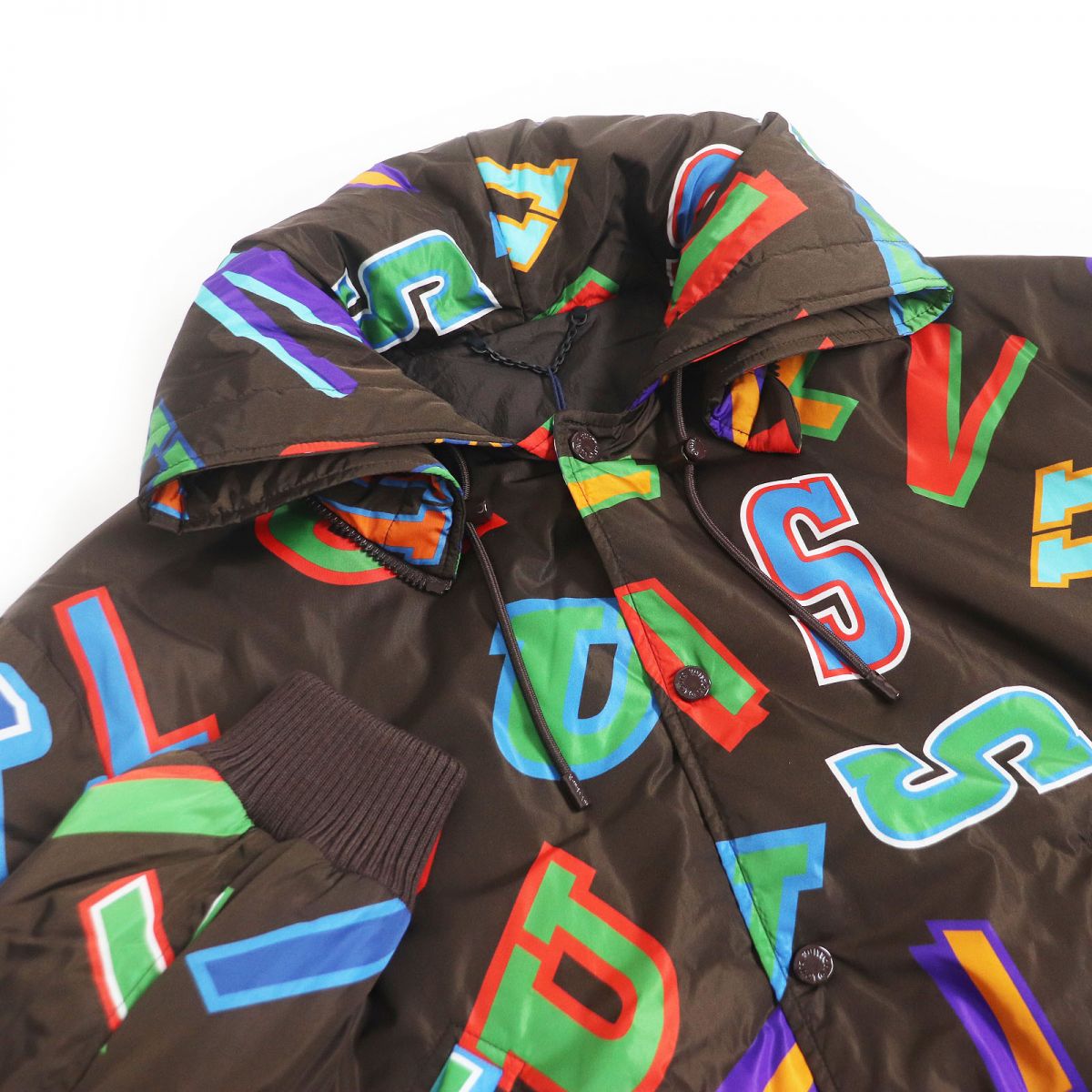 LOUIS VUITTON Blouson Outer: 100% nylon, Lining: 52% nylon, Lining: 48% cotton, Part: 47% wool, Part: 47% acrylic Brown type mens 44