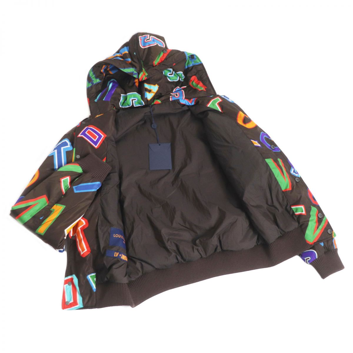 LOUIS VUITTON Blouson Outer: 100% nylon, Lining: 52% nylon, Lining: 48% cotton, Part: 47% wool, Part: 47% acrylic Brown type mens 44