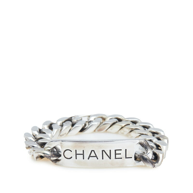 Chanel Logo Plate Metal Bracelet