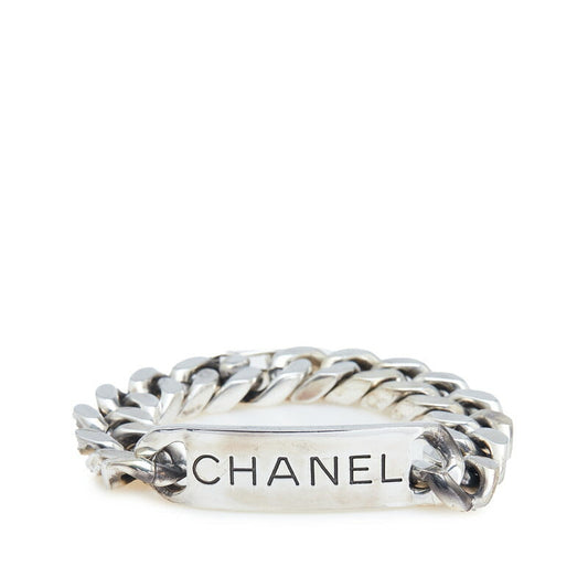 Chanel Logo Plate Metal Bracelet