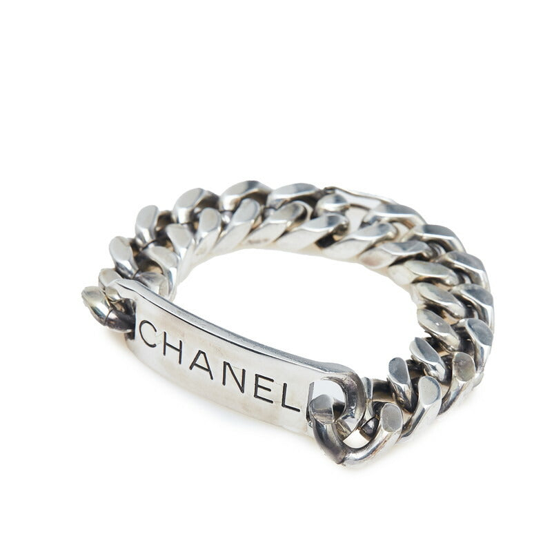 Chanel Logo Plate Metal Bracelet