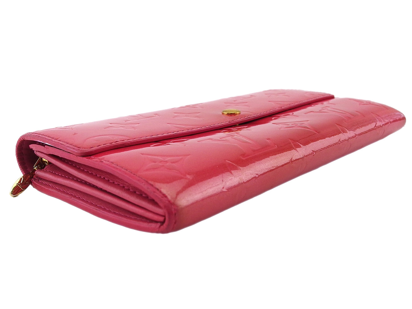 LOUIS VUITTON Long Wallet Purse Red Portefeuille Sara