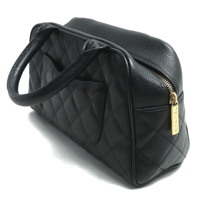 Chanel Mini Boston Caviar Skin Handbag