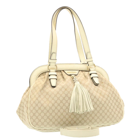Luxury CELINE Macadam Canvas 2way Shoulder Bag Hand Bag Beige  th2019