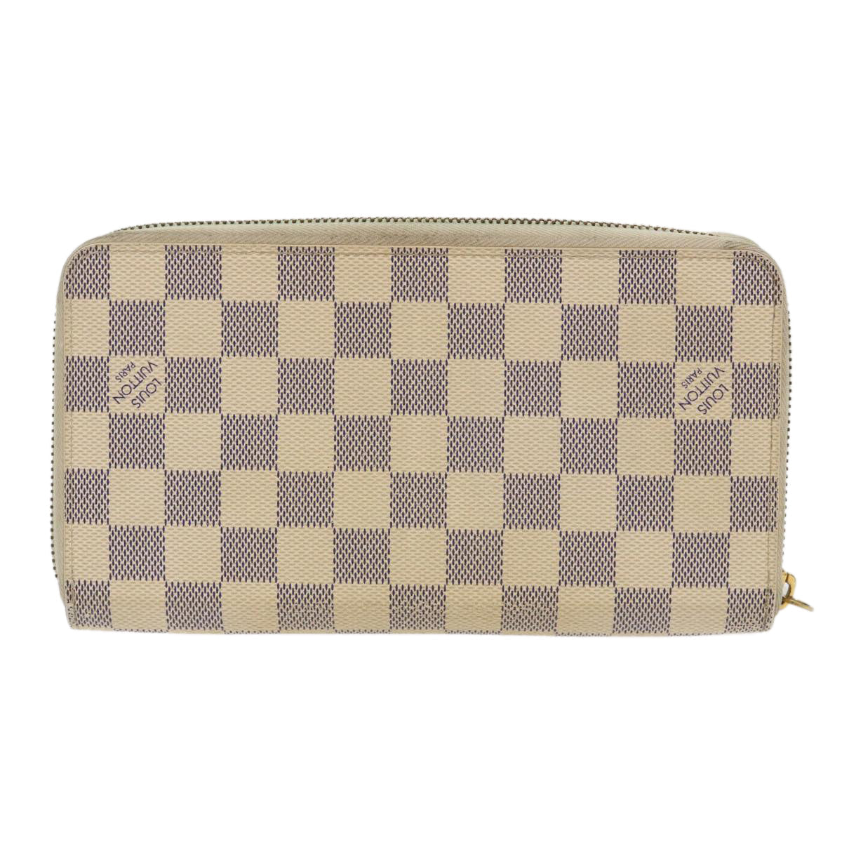 LOUIS VUITTON Damier Azur Zippy Organizer Long Wallet N60012 LV Auth th3873