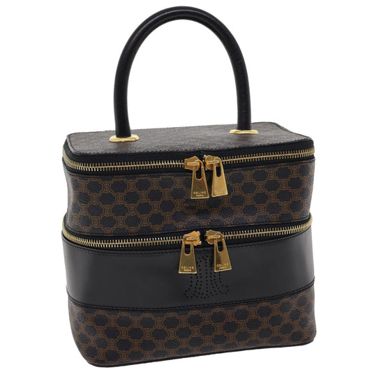Luxury CELINE Macadam Canvas Vany Cosmetic Pouch Black  28799A