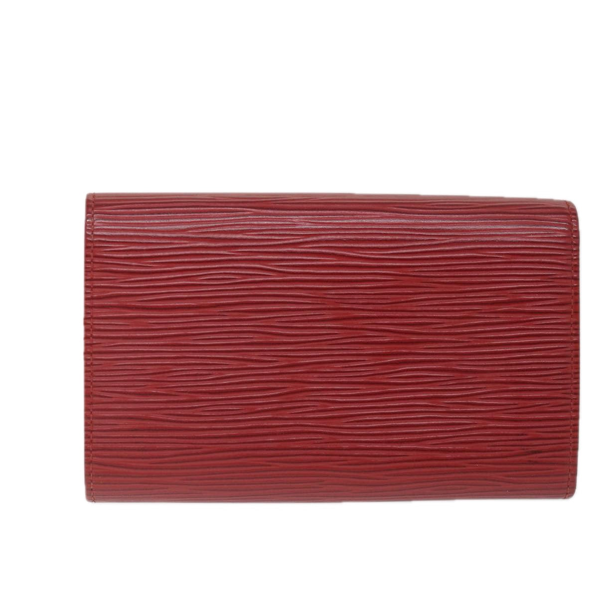 LOUIS VUITTON Epi Porte Monnaie Billets Tresor Wallet Red M63507 LV Auth ti1298
