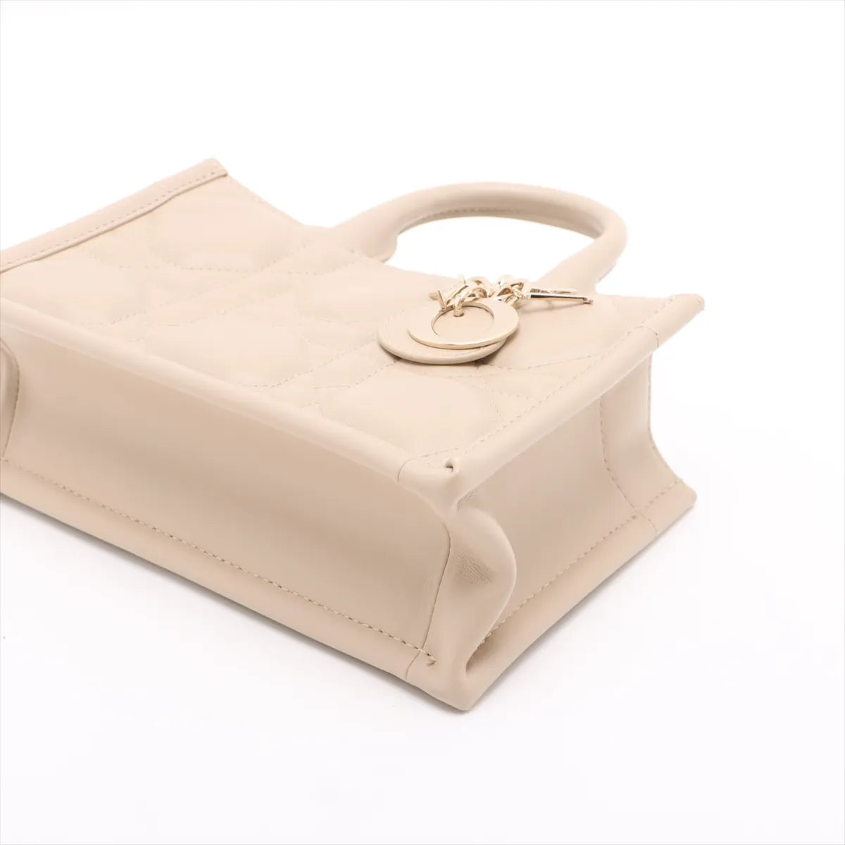 Christian Dior Beige Macrocannage Leather Mini Dior Book Tote Bag  [Clearance Sale]