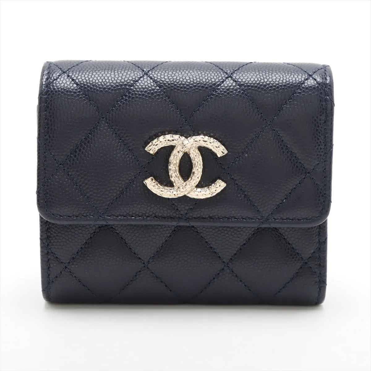 Chanel Black Caviar Calfskin Compact Wallet [Clearance Sale]