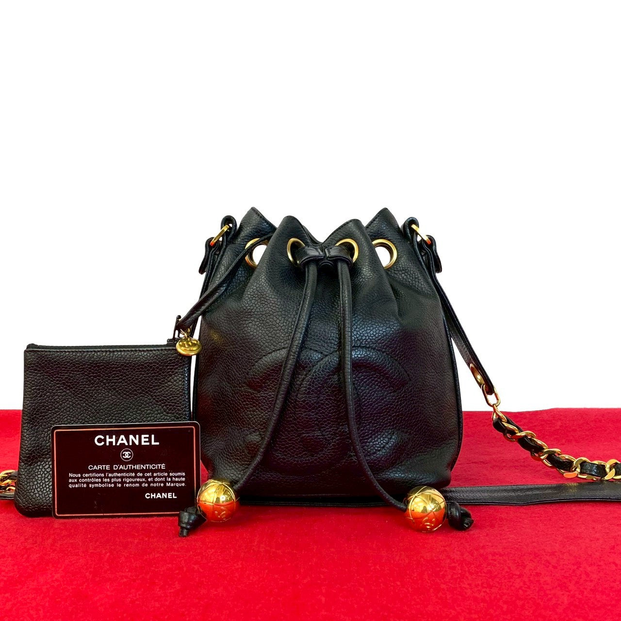 Chanel Coco Mark Matte Caviar Mini Shoulder Bag