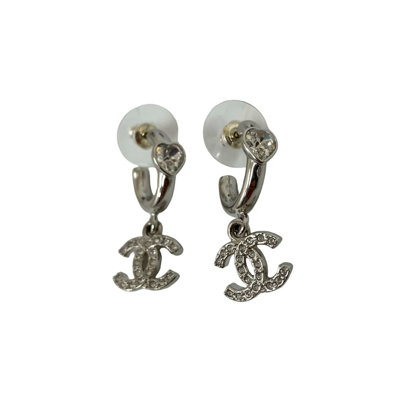 Chanel Coco Mark Heart Motif Earrings