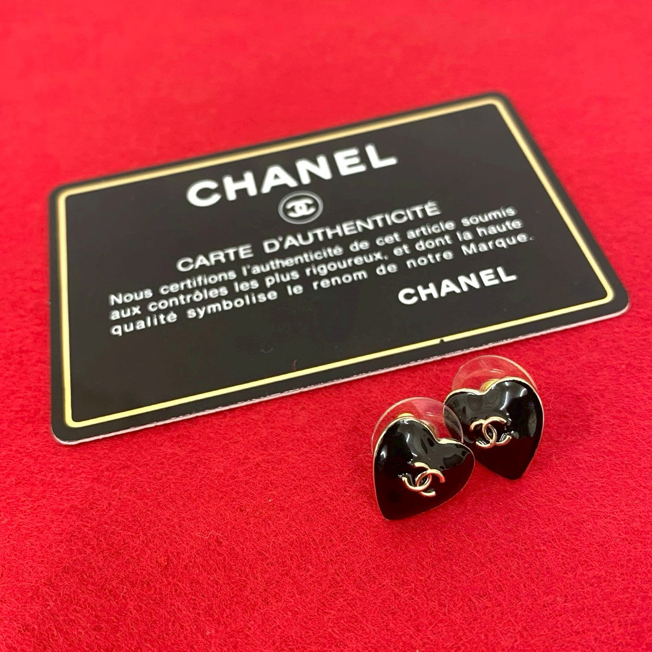 Chanel Coco Mark Heart Earrings