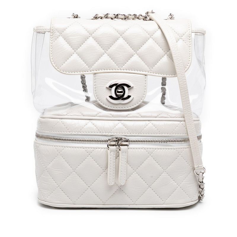 Chanel Coco Mark Matelassé Leather Vinyl 2way Shoulder Bag