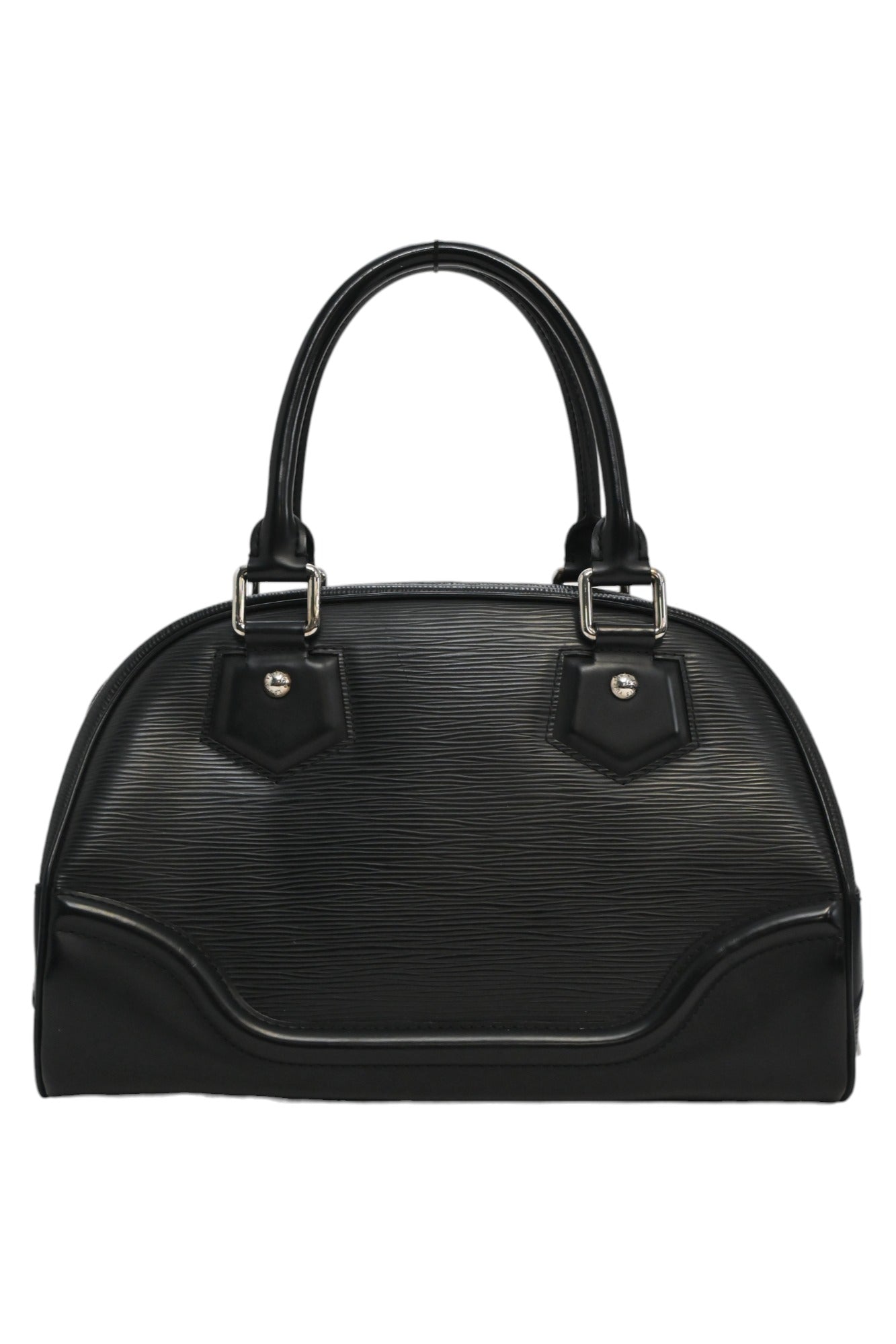 LOUIS VUITTON Black Epi leather Montaigne bowling bag