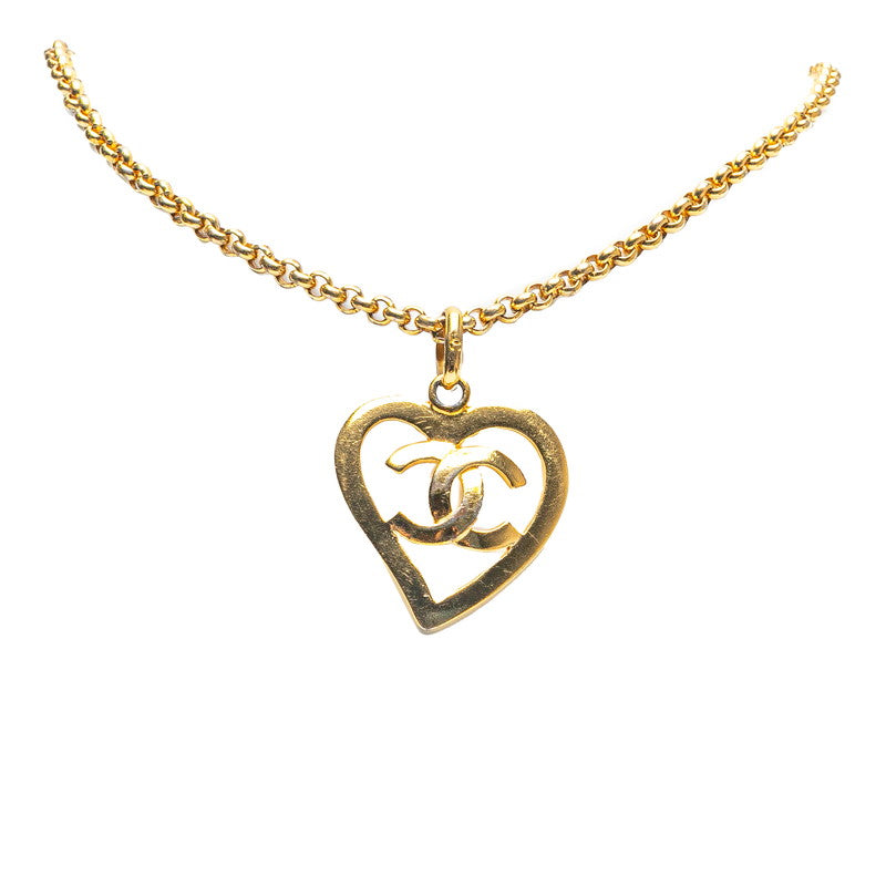 Chanel Heart Motif Coco Mark Pendant Necklace
