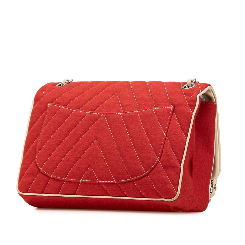 Chanel Chevron Lion Cotton Leather 2way Bag