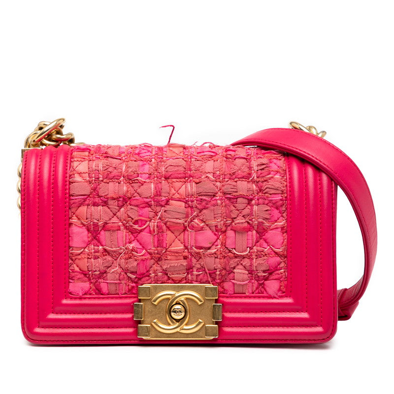 Chanel Boy Chanel Tweed Lambskin Shoulder Bag