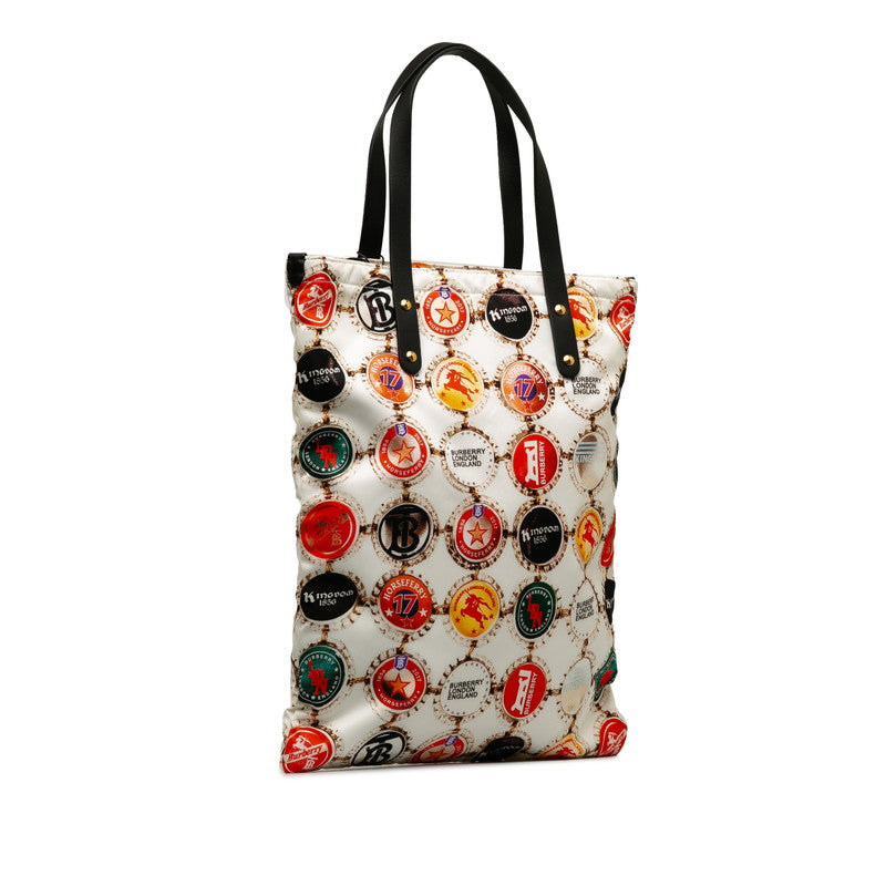 Burberry Bottle Cap Logo Nylon Leather Handbag