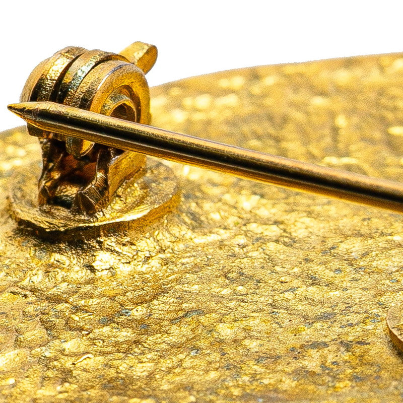 Chanel Gold Plated Coco Mark Round Brooch 95P