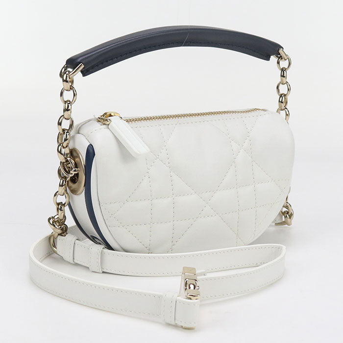 Dior S7200ONOA Shoulder Bag Dior Vibe Micro Hobo 2way Quilted Chain Mini Bag lambskin white Women