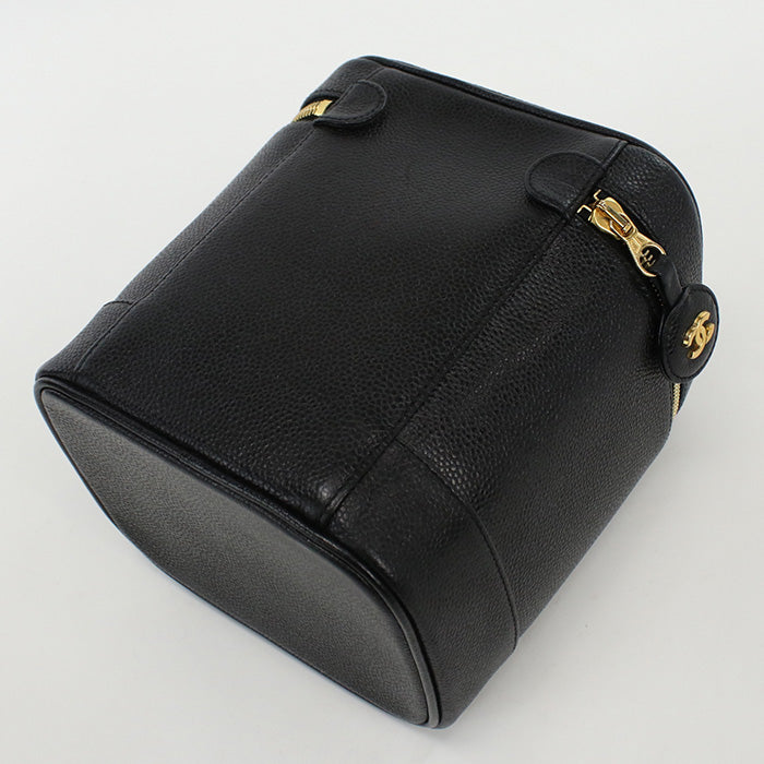 CHANEL A01998 Handbag   COCO Mark cosmetic pouch Mini Bag Vanity Bag Caviar skin black Women